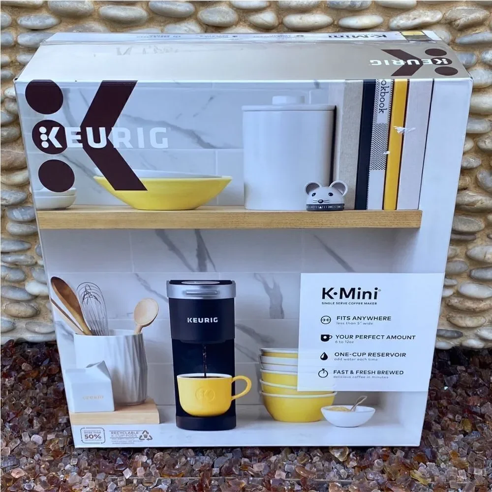 NIB New Black Keurig K-Mini Single-Serve K-Cup Pod Coffee Maker. Compact Kitchen